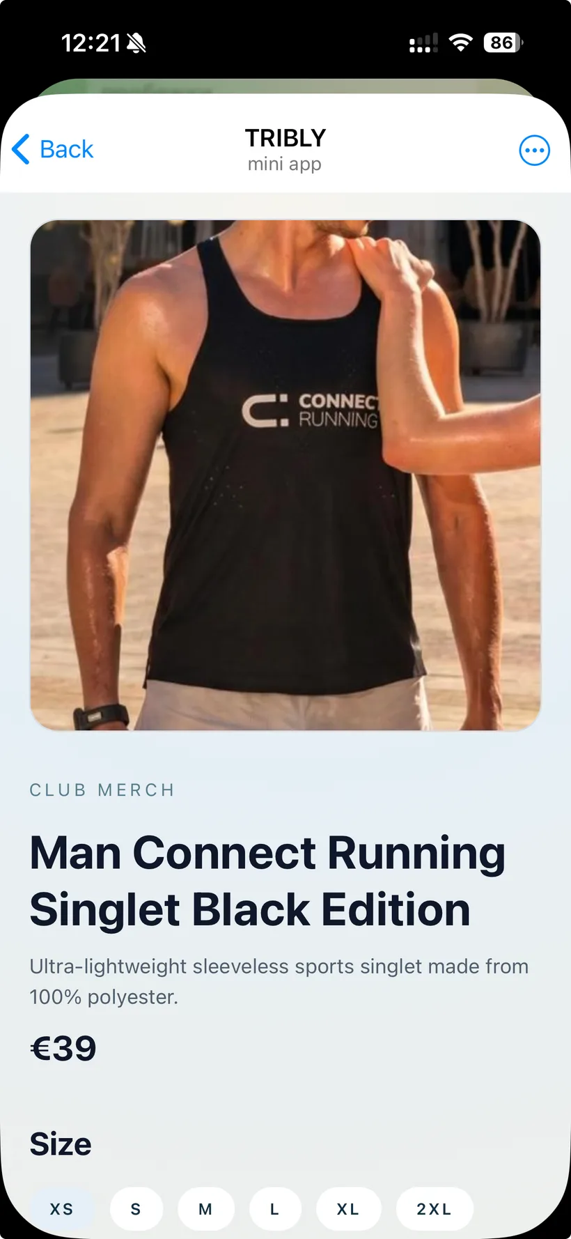 Club merch on sale inside the member app